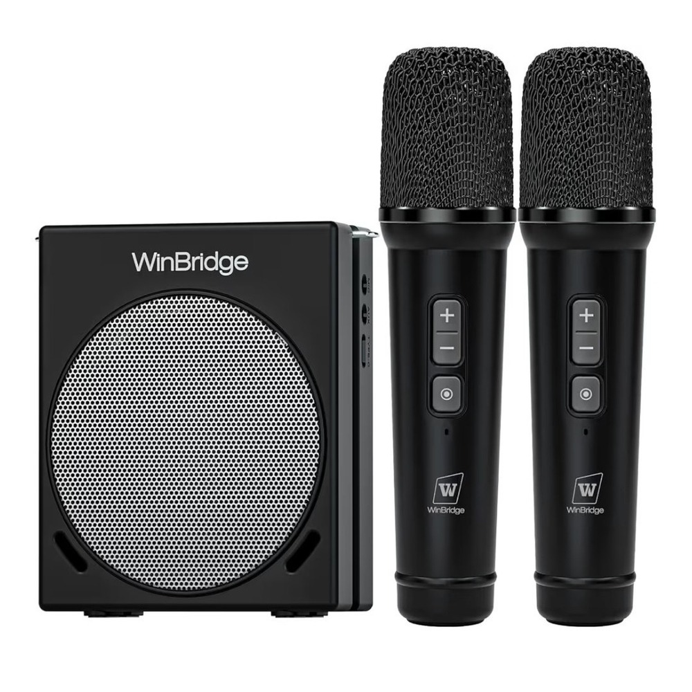 WinBridge S90 30W Portable Voice Amplifier PA System 2 Wireless Mics Bluetooth